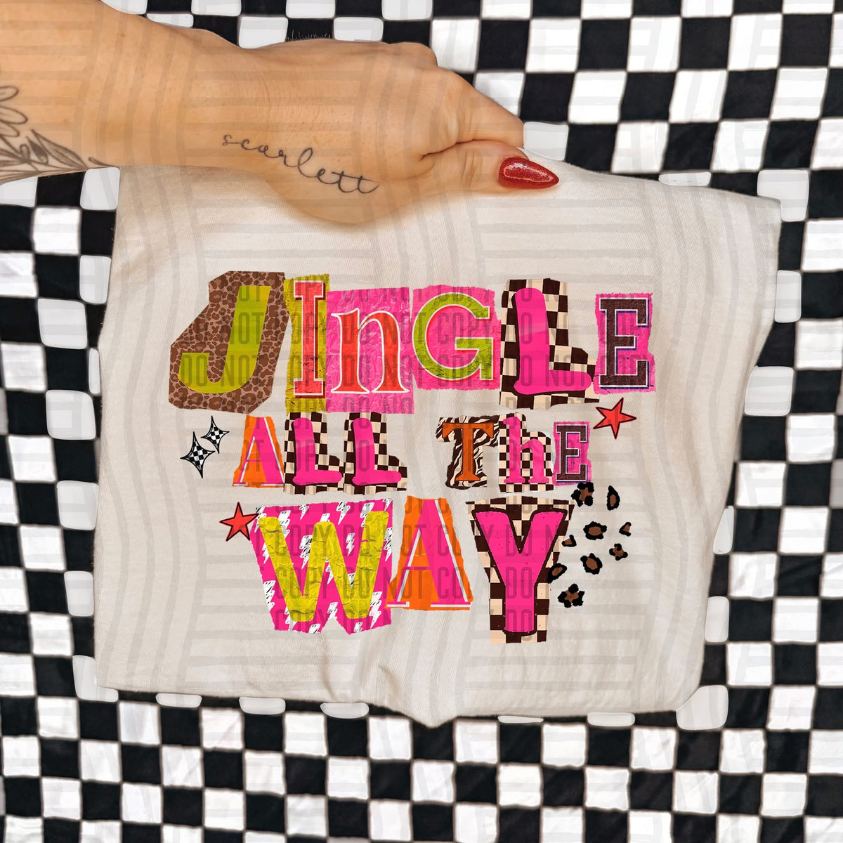 Jingle all the way Zebra Color Block (Caplinger) DTF Transfer
