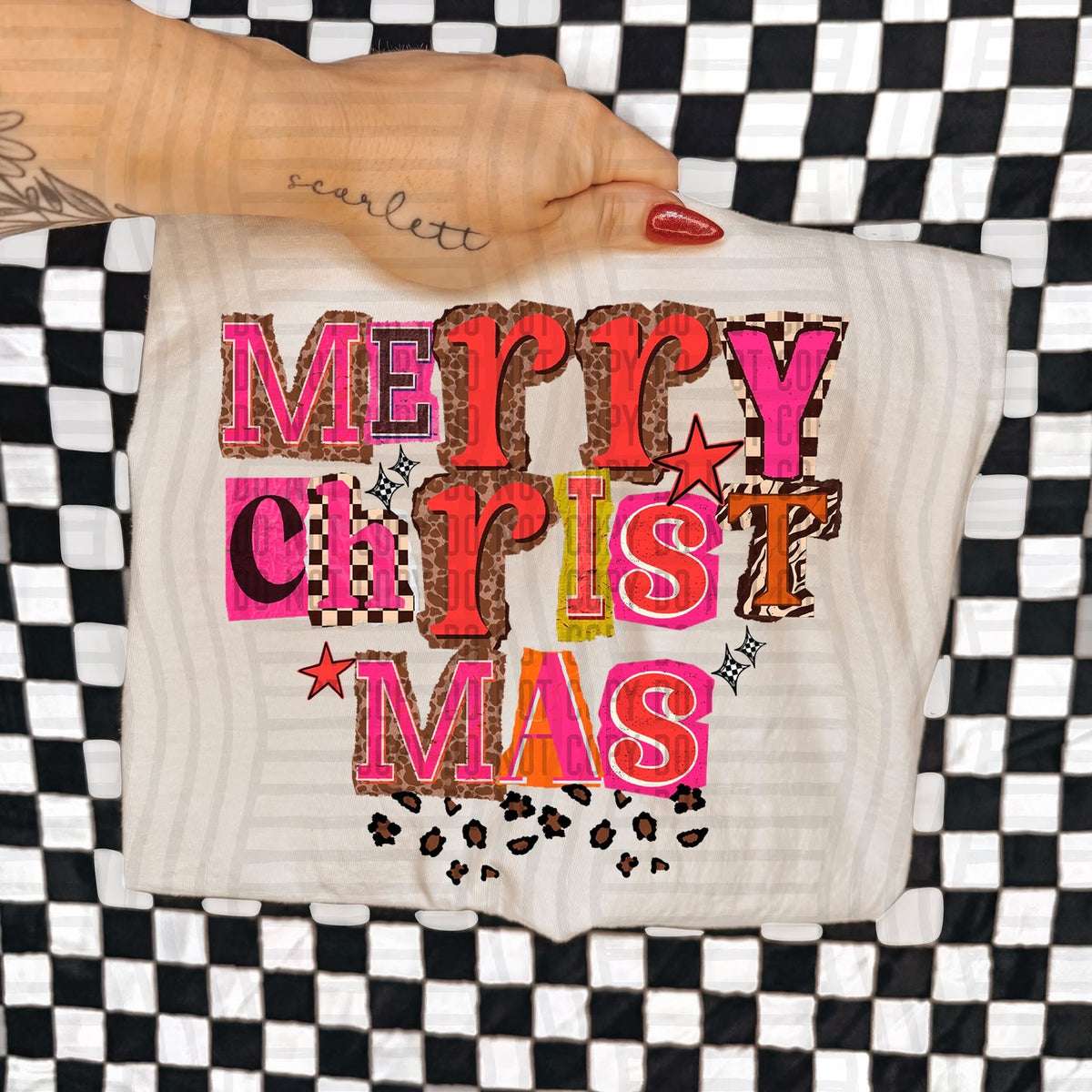 Merry Christmas Zebra Color Block (Caplinger) DTF Transfer