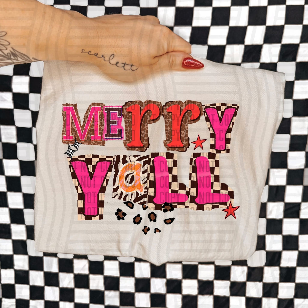 Merry Yall Zebra Color Block (Caplinger) DTF Transfer