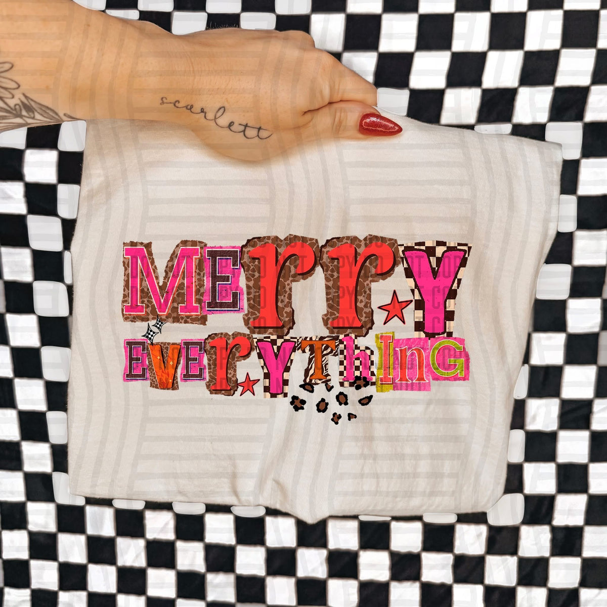 Merry Everything Zebra Color Block (Caplinger) DTF Transfer