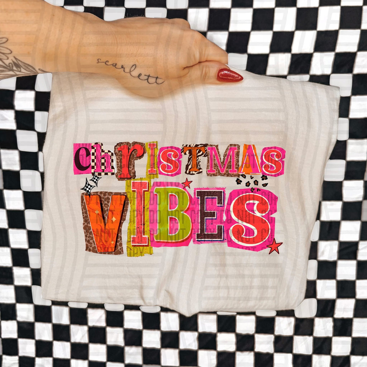 Christmas Vibes Zebra Color Block (Caplinger) DTF Transfer