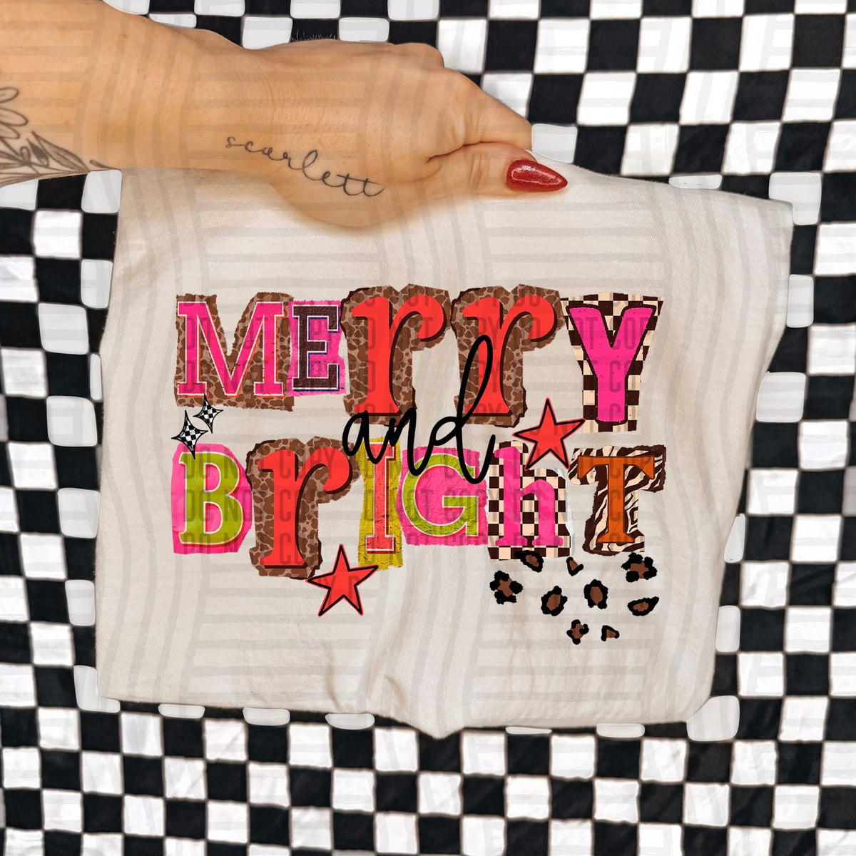 Merry And Bright Zebra Color Block (Caplinger) DTF Transfer