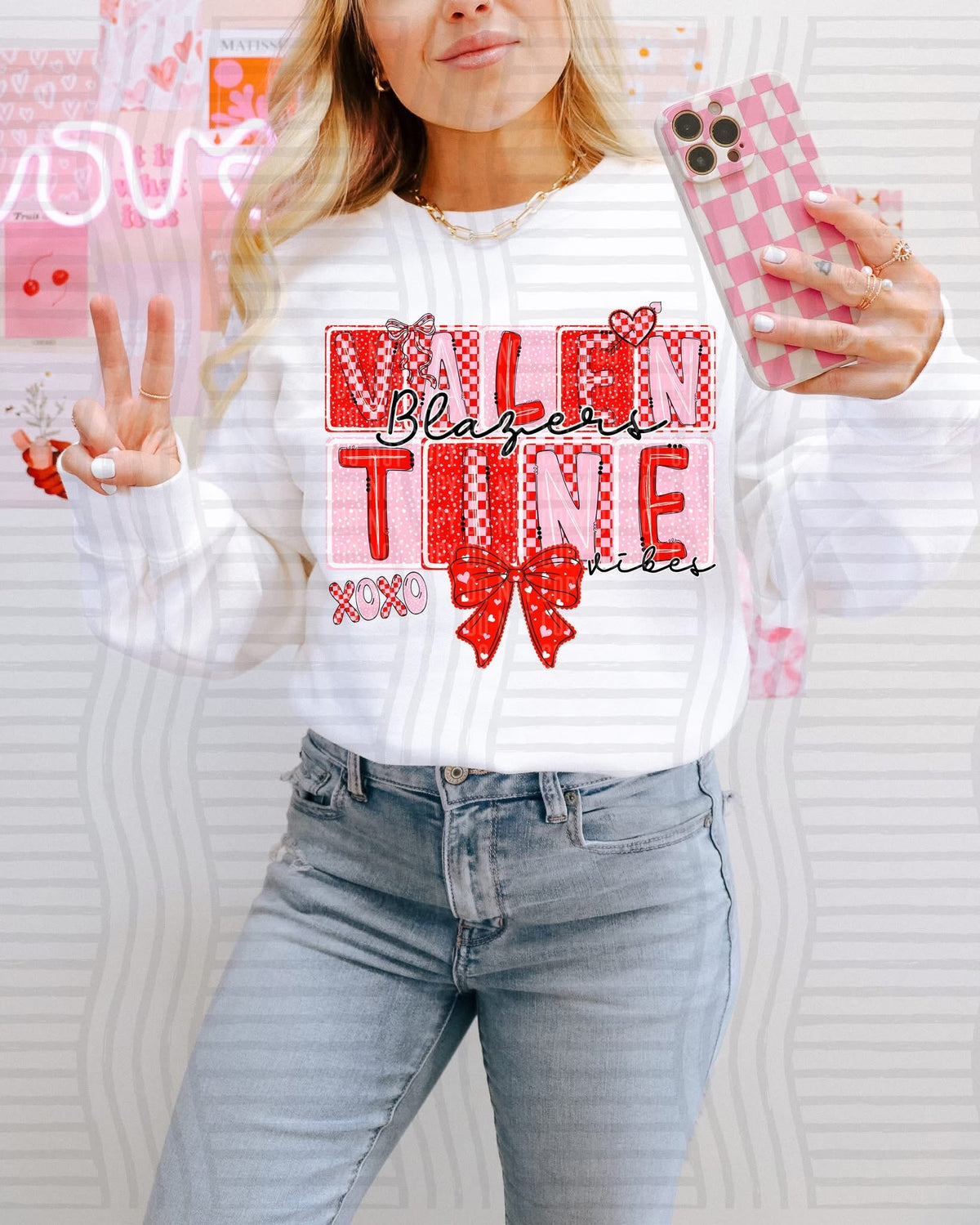 Blazers Bow Valentine Vibes (Caplinger) DTF transfer