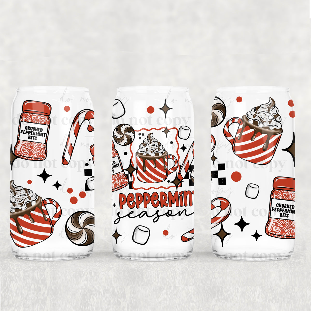3616 peppermint season (CSC) UV DTF WRAP