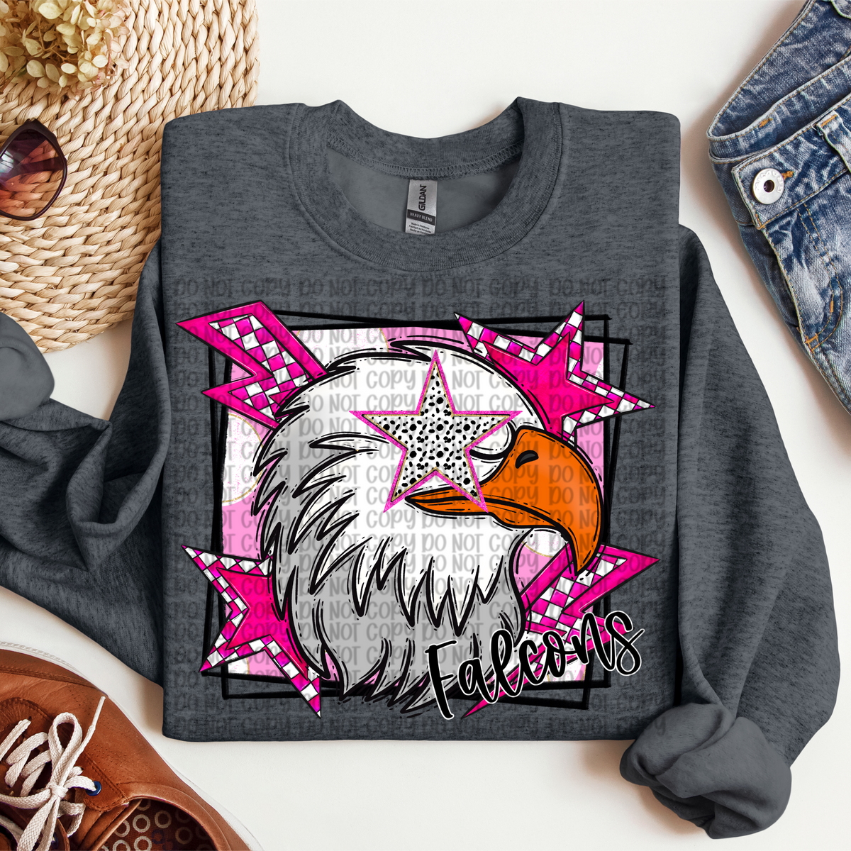 Falcons pink background (VP) 102855 DTF transfer