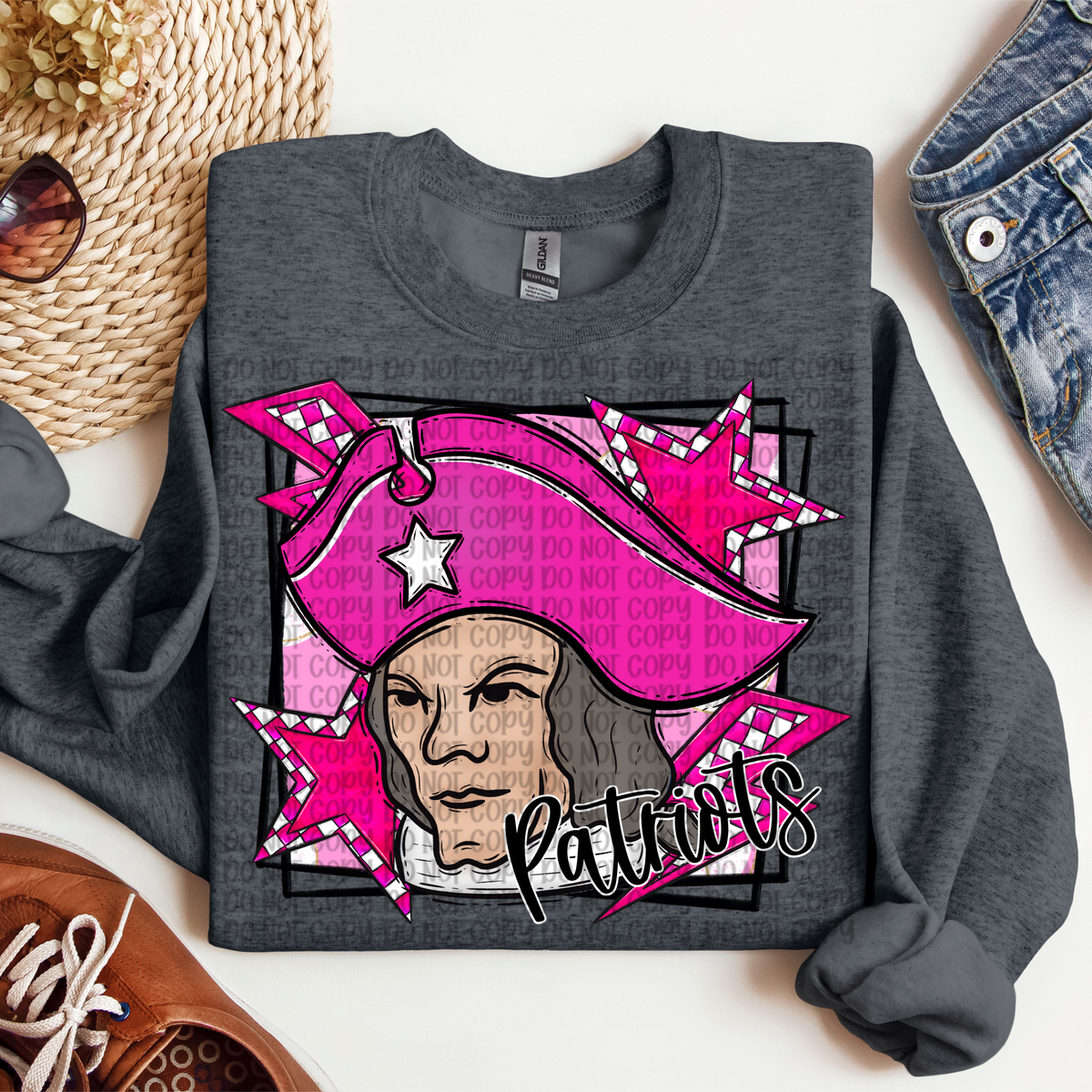 Patriots pink background (VP) 102853 DTF transfer