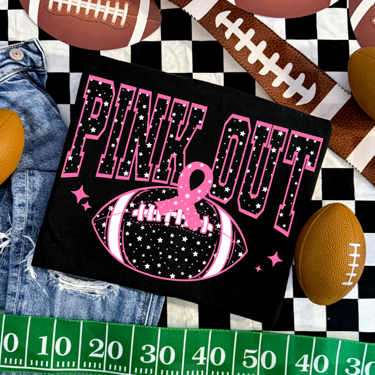 Pink out stars football (CSC) DTF Transfer