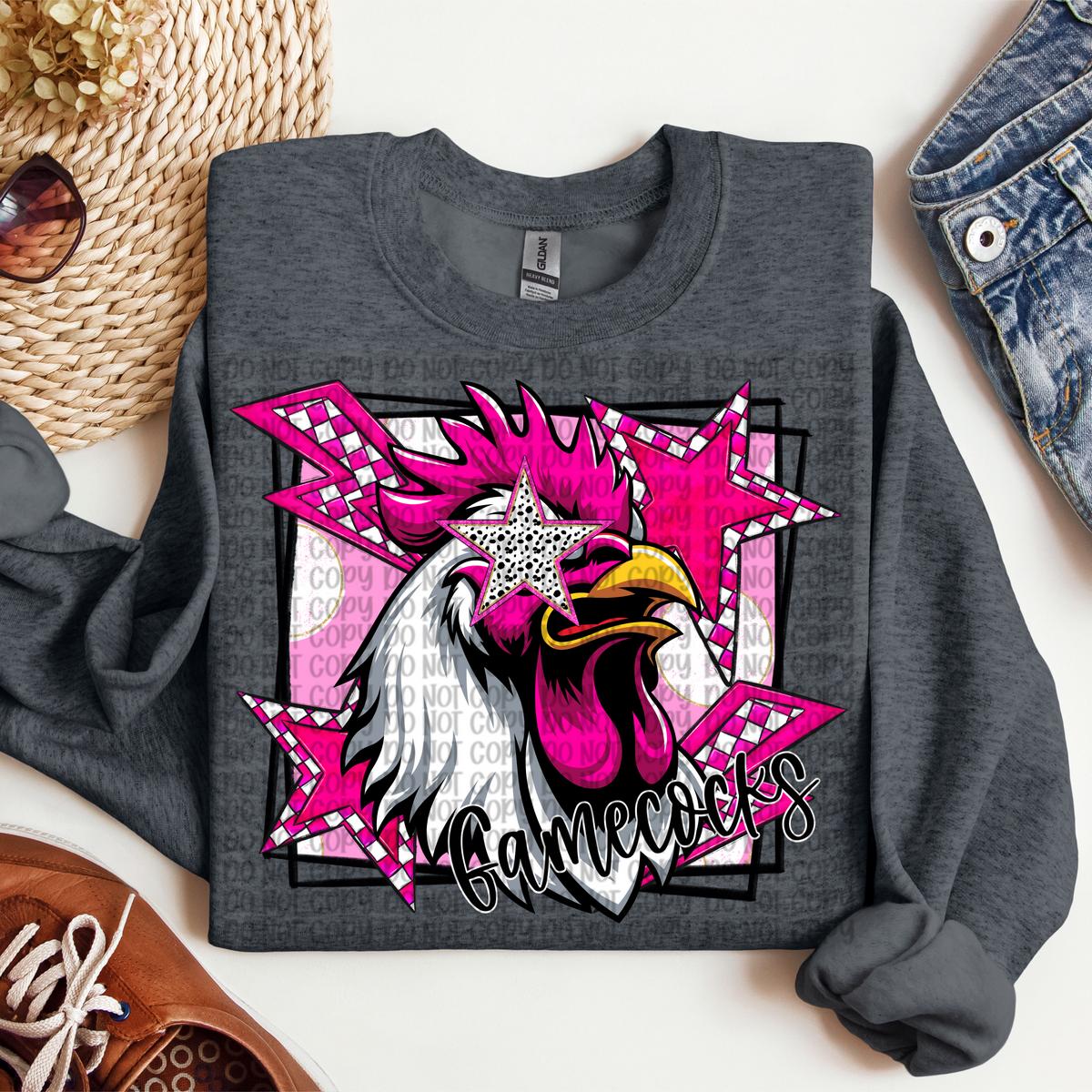 Gamecocks pink background (VP) 102850 DTF transfer