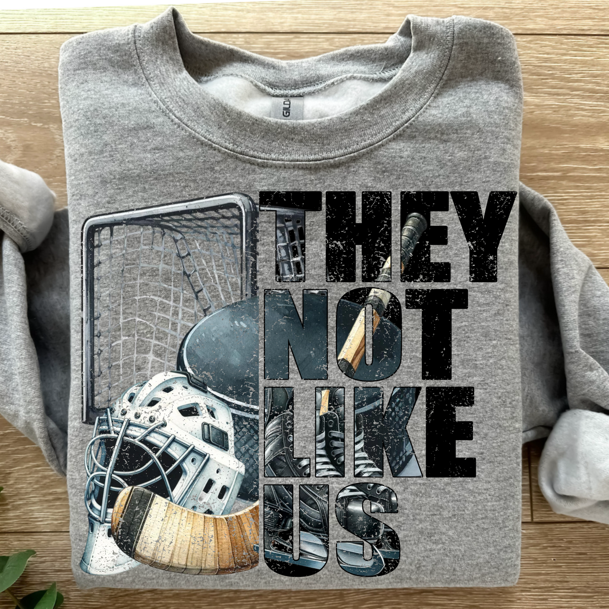 They not like us Hockey DISTRESSED (VP) 102825 DTF transfer