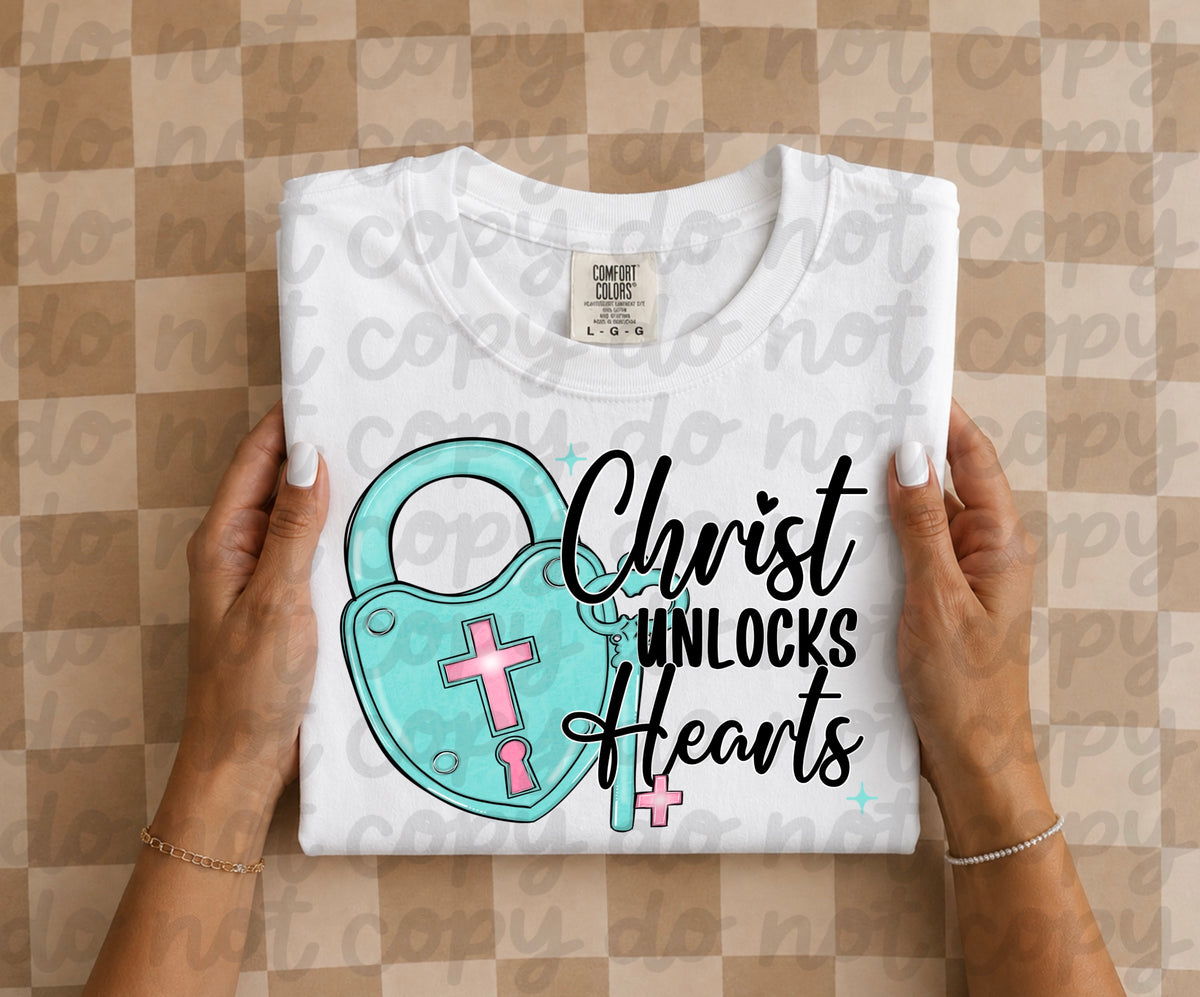 Christ unlocks hearts locket (TDC) DTF Transfer