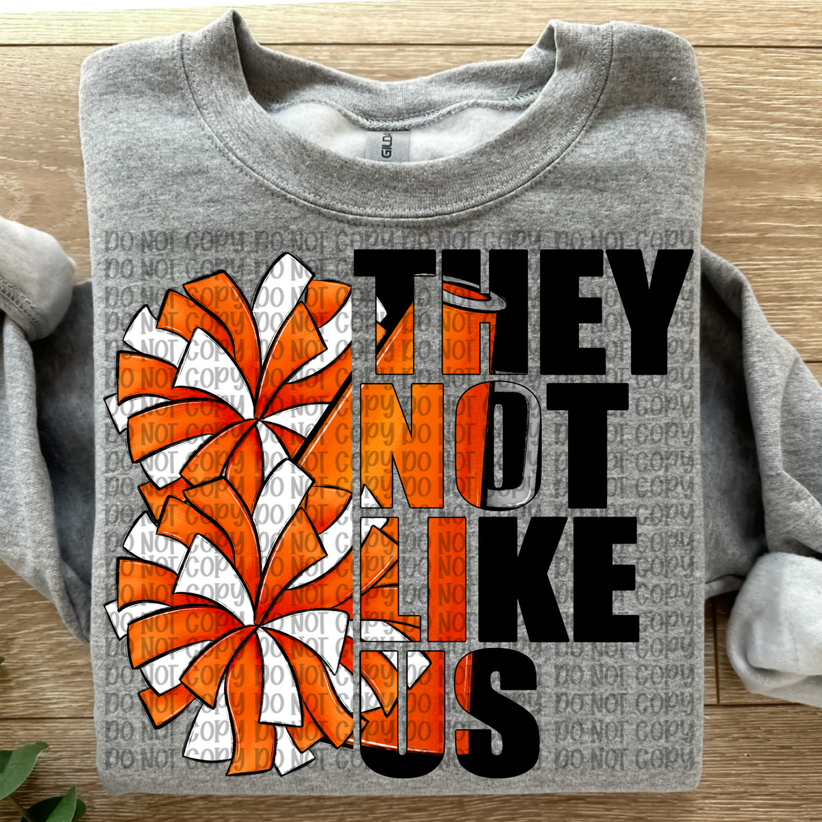They not like us Cheer ORANGE (VP) 102836 DTF transfer