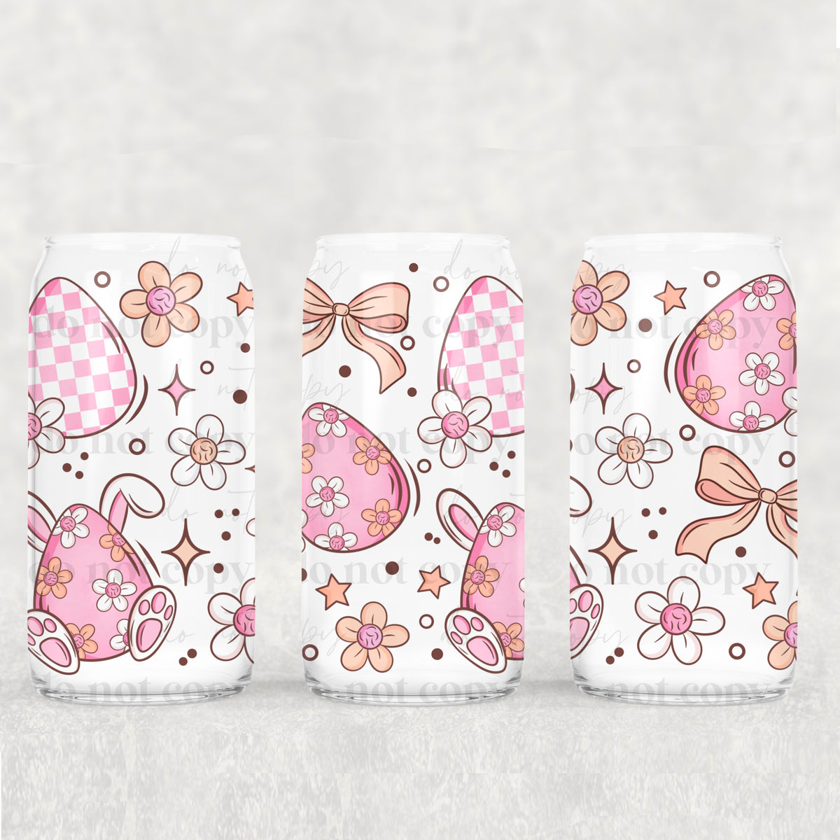 3713 pink bunny eggs (CSC) UV DTF WRAP
