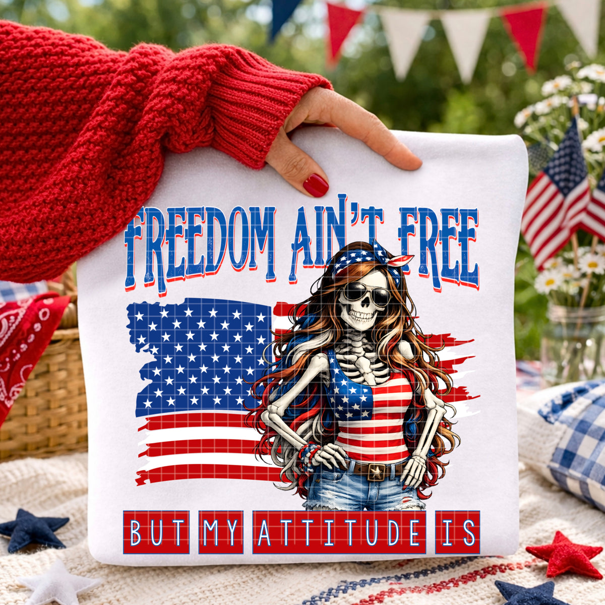 Freedom isn't free but my attitude is (DD) DTF transfer