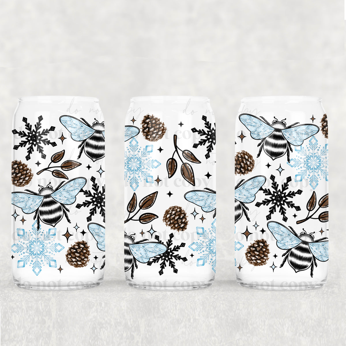 3775 bees with frosted wings (CSC) UV DTF WRAP