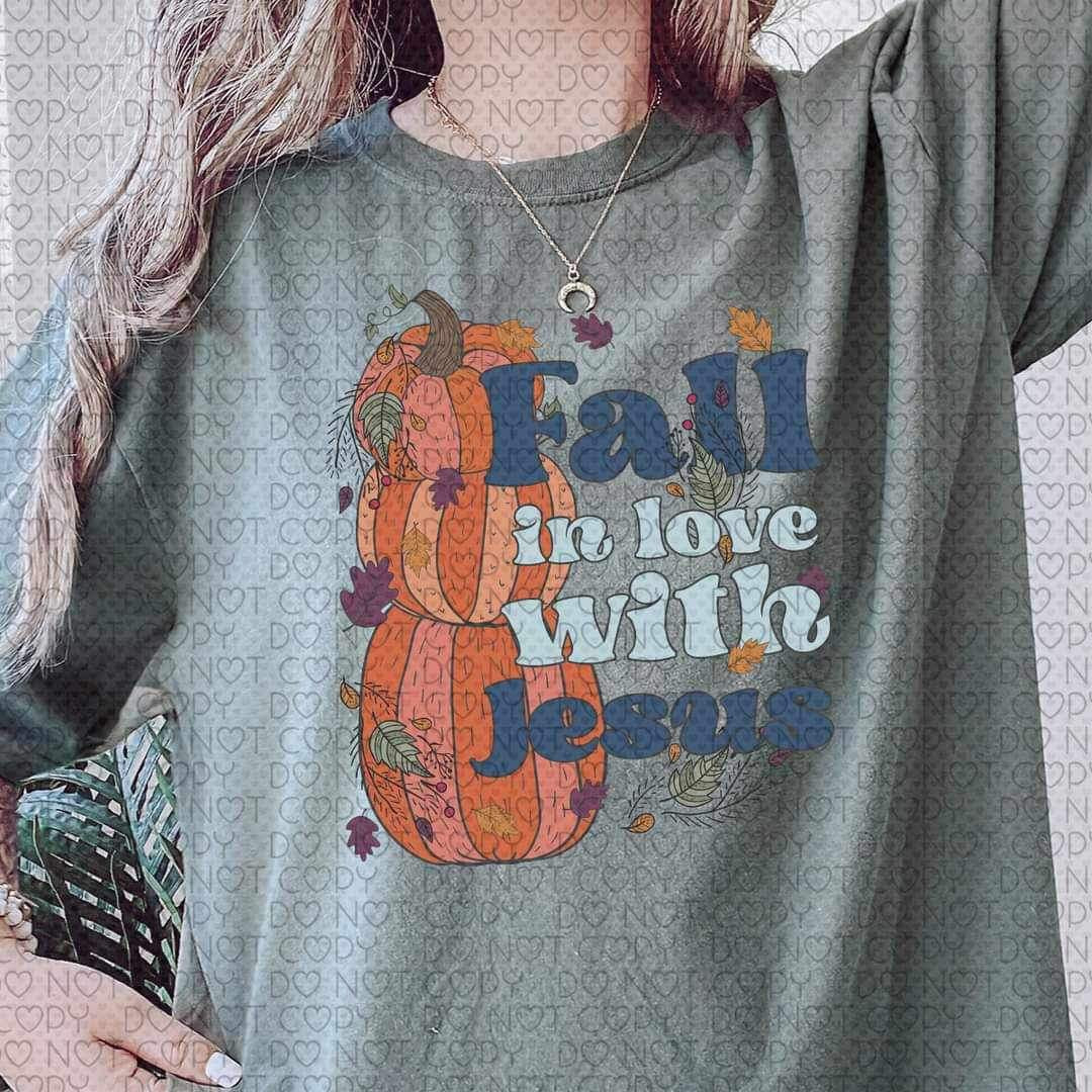 Fall in love with jesus (3 stacked pumpmins) 10122 DTF TRANSFERS