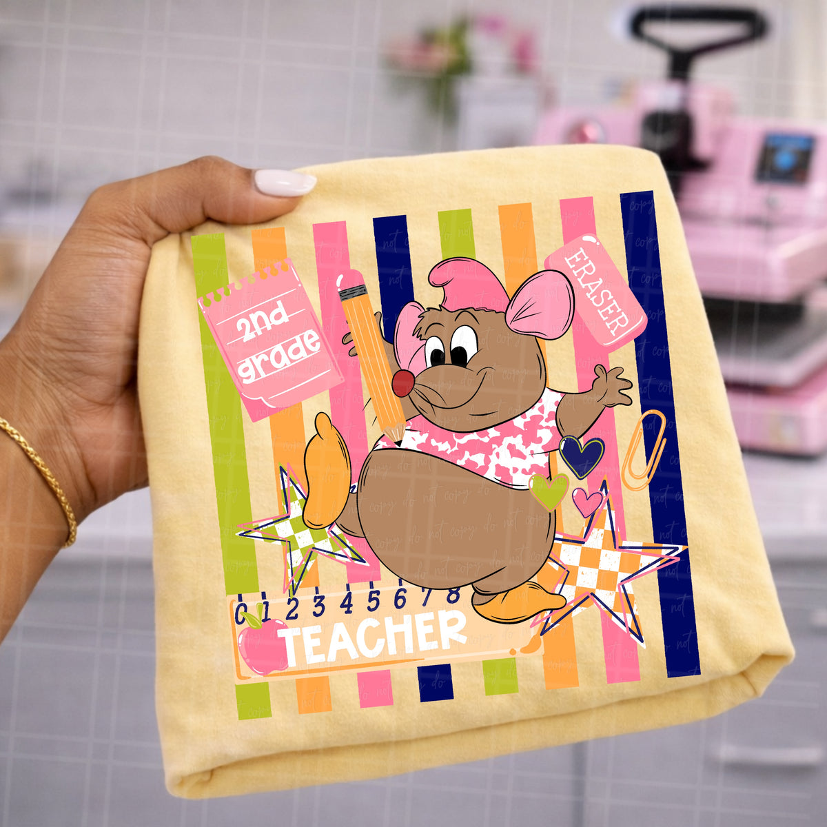 2nd grade teacher mouse (Virgo) DTF Transfer