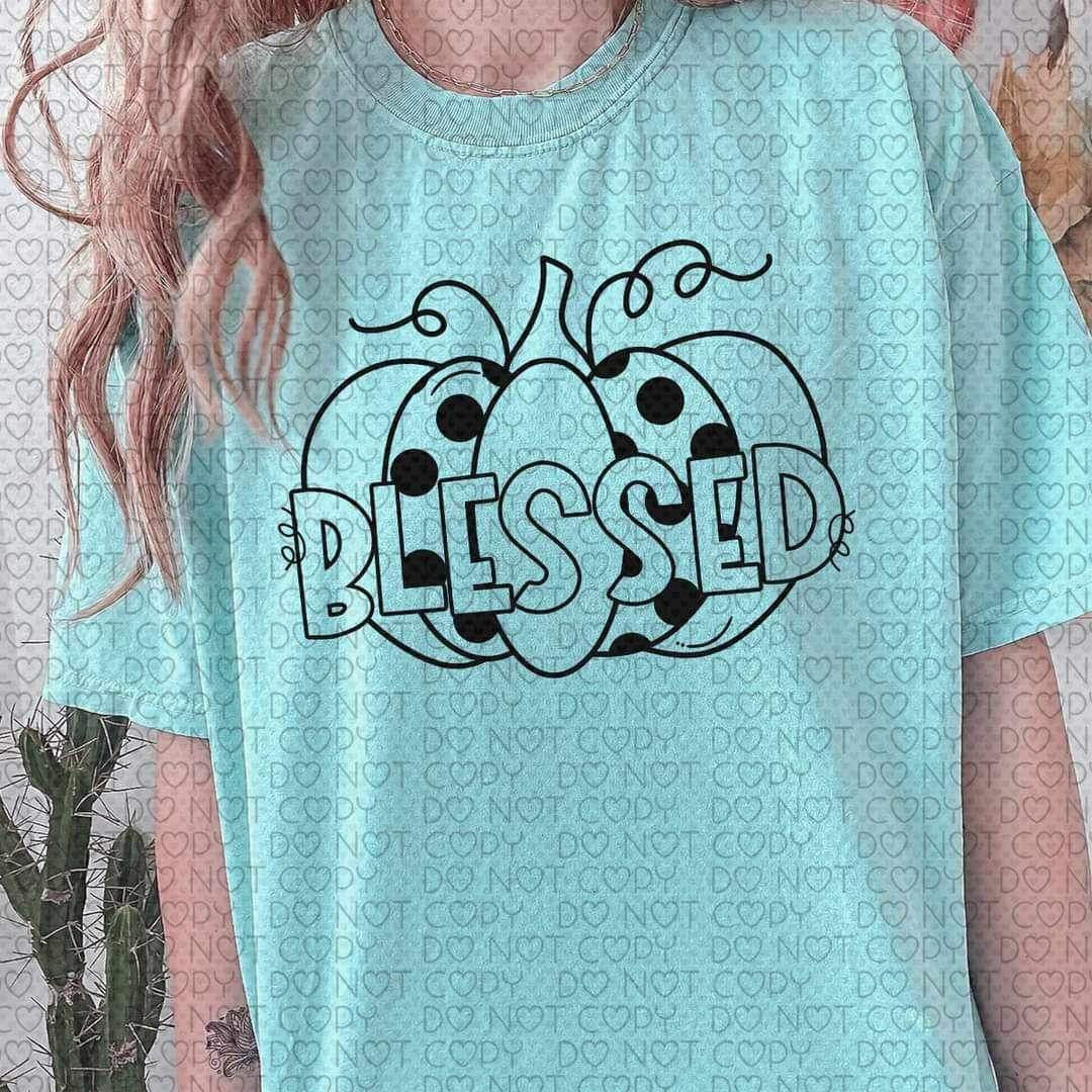 Blessed pumpkin polkadots BLACK 10133 DTF TRANSFERS