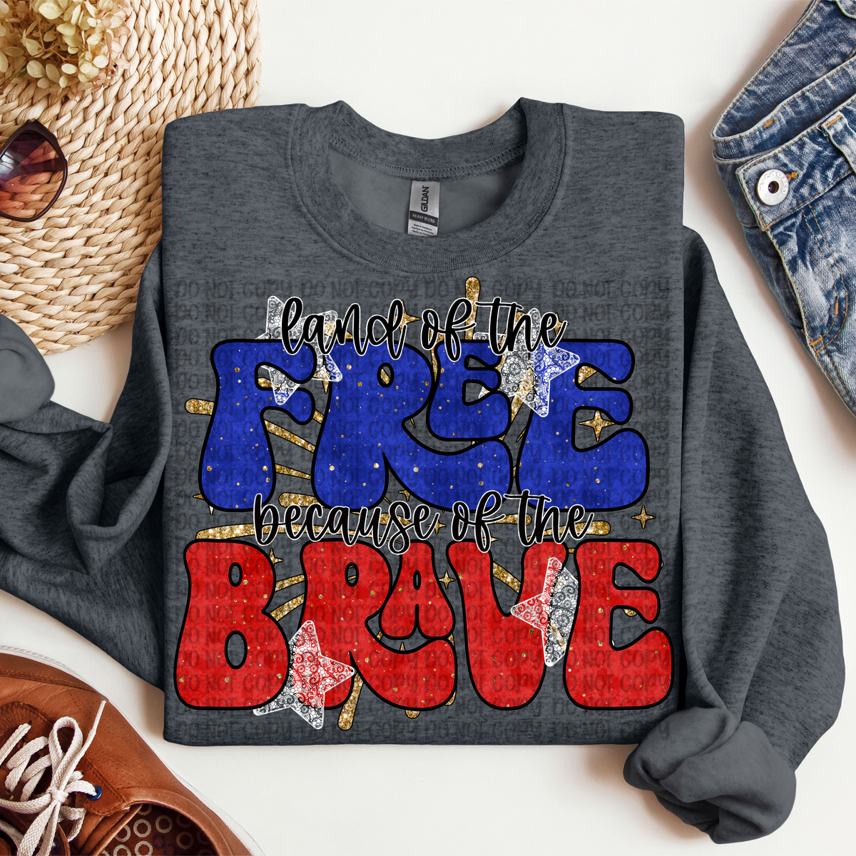 Land of the free because of the brave (VP) 102706 DTF transfer