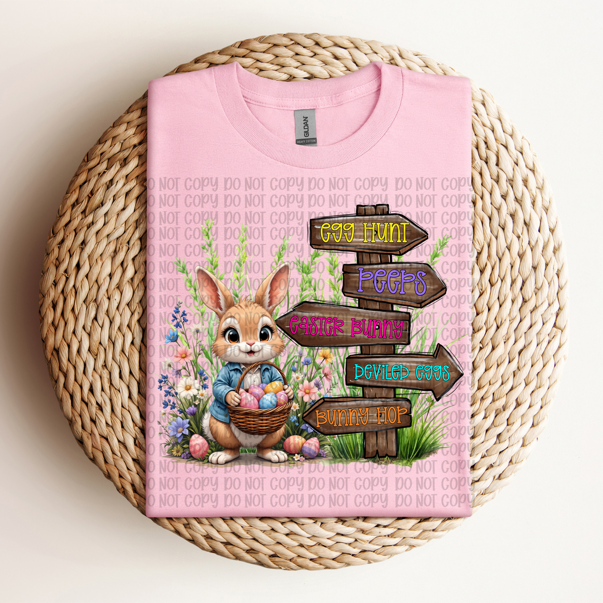 Bunny with direction signs (VP) 102914 DTF transfer