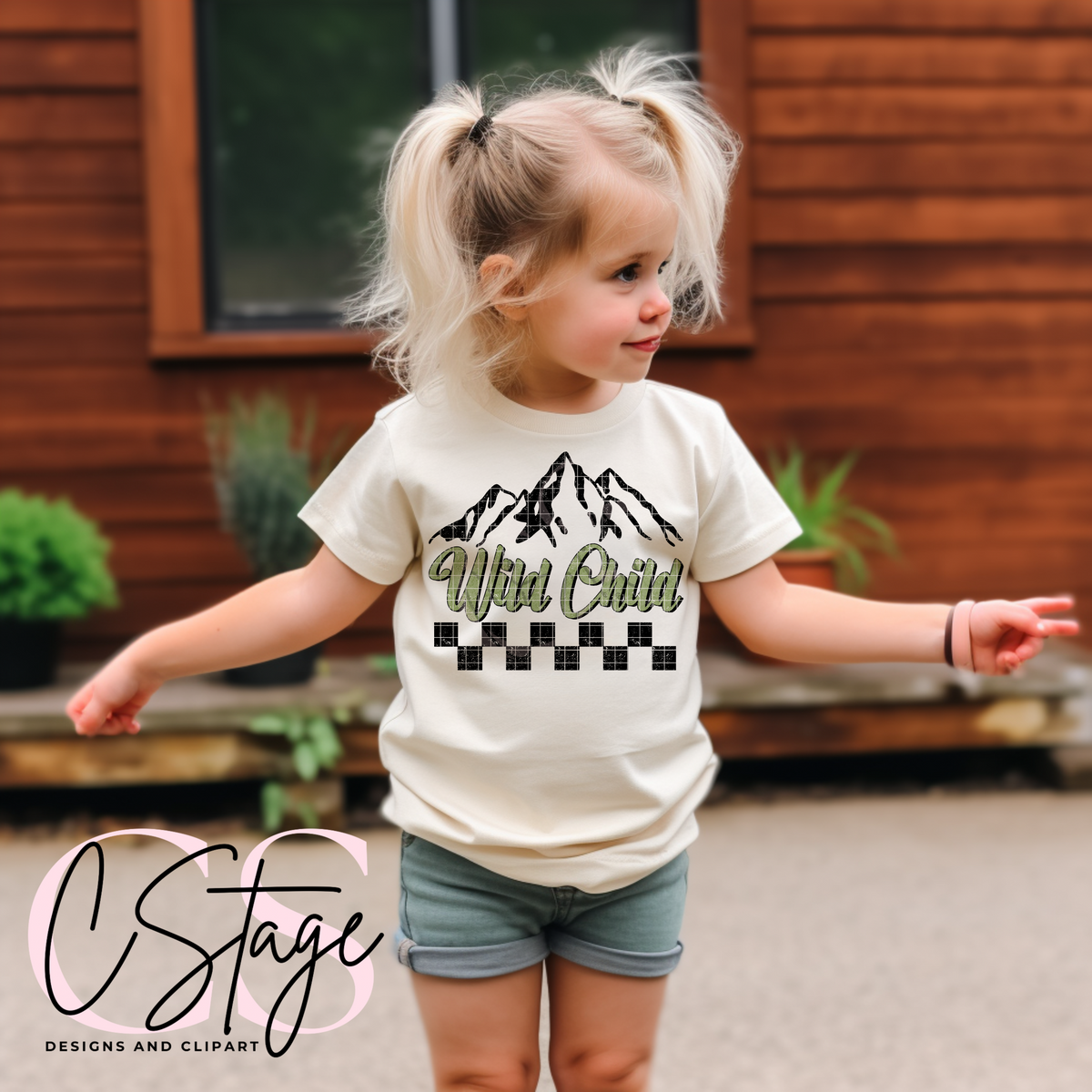 Wild Child Mountains (Cstage) 105089 DTF transfer