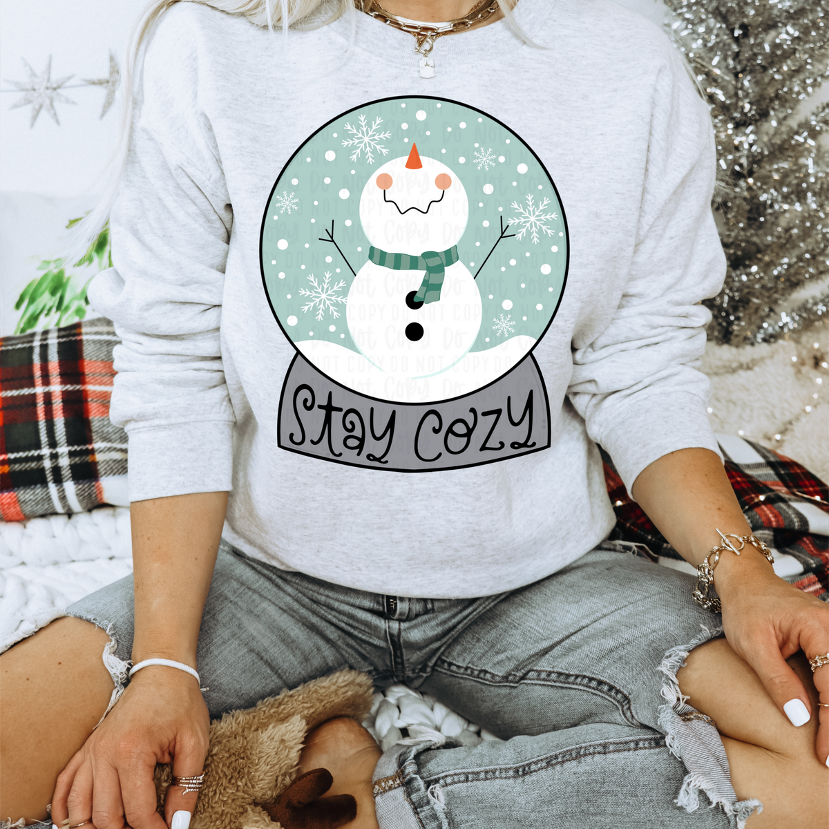 Stay cozy (snow globe with snowman) 11516 DTF TRANSFER