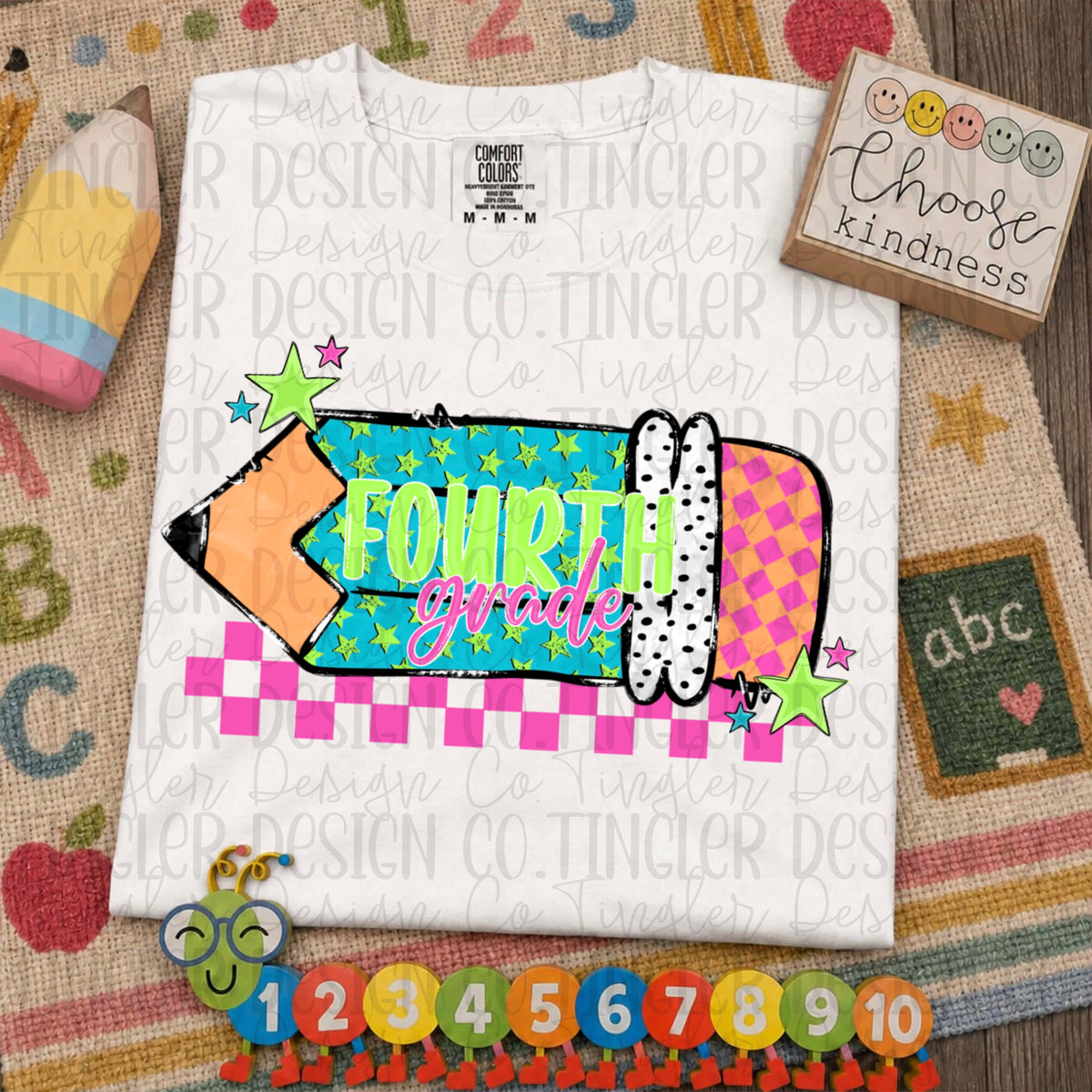 Fourth grade star pencil (TDC) DTF Transfer