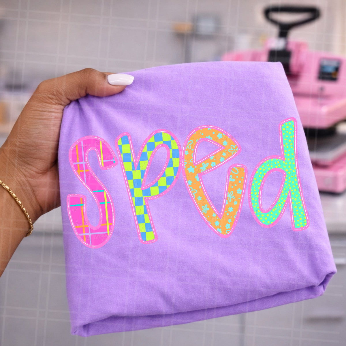 Sped hot pink outline (Virgo) DTF Transfer