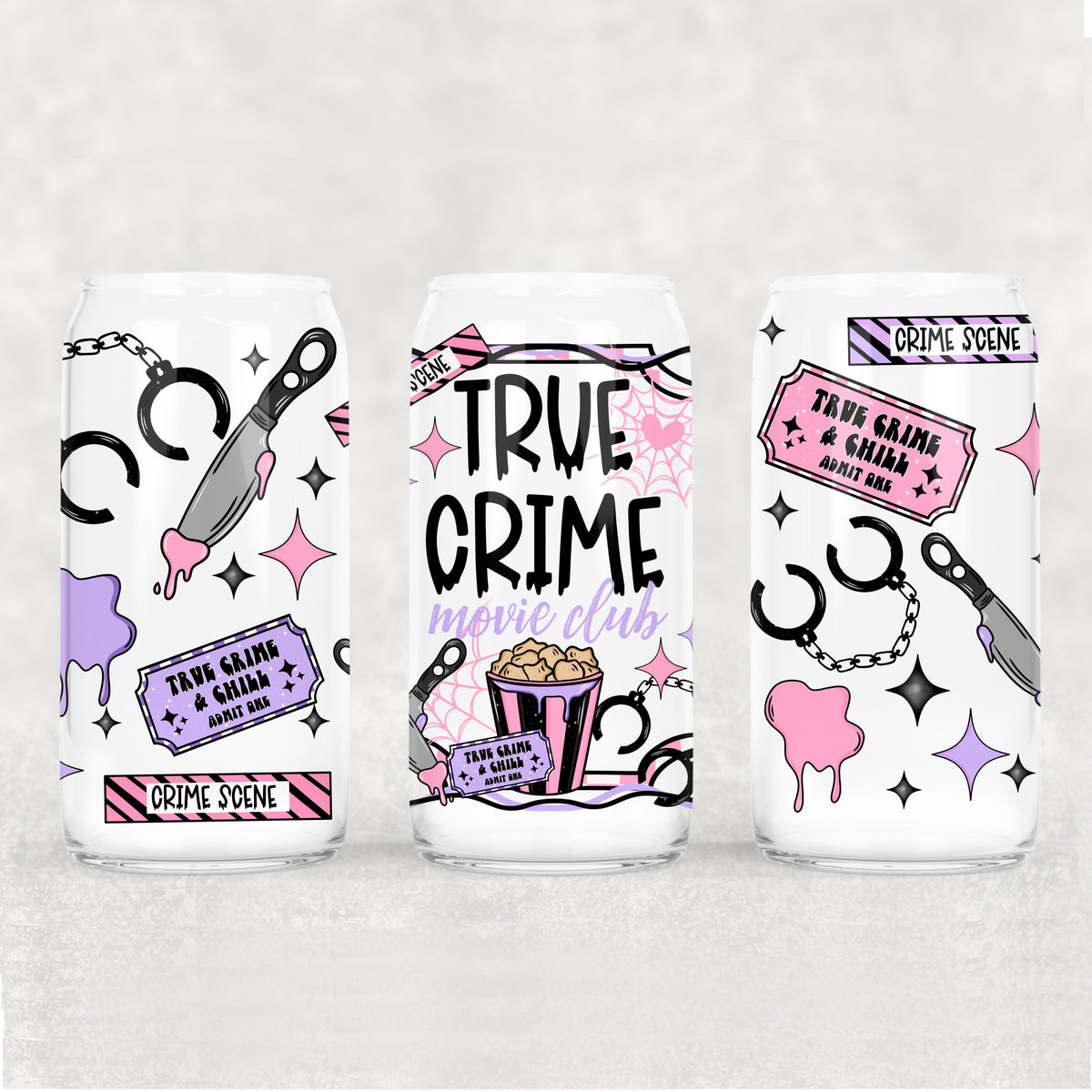 3928 true crime movie club (CSC) UV DTF WRAP