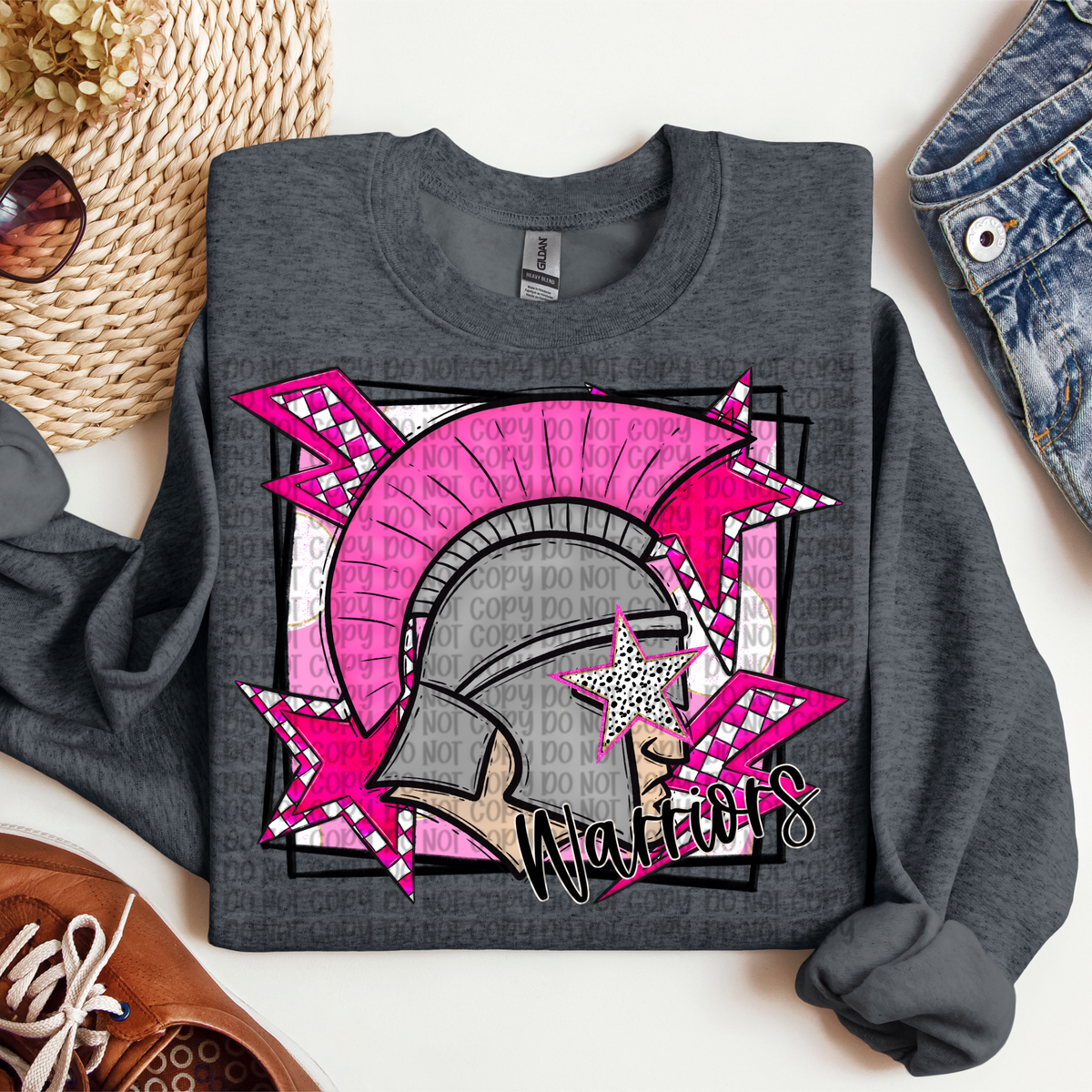 Warriors pink background (VP) 102845 DTF transfer