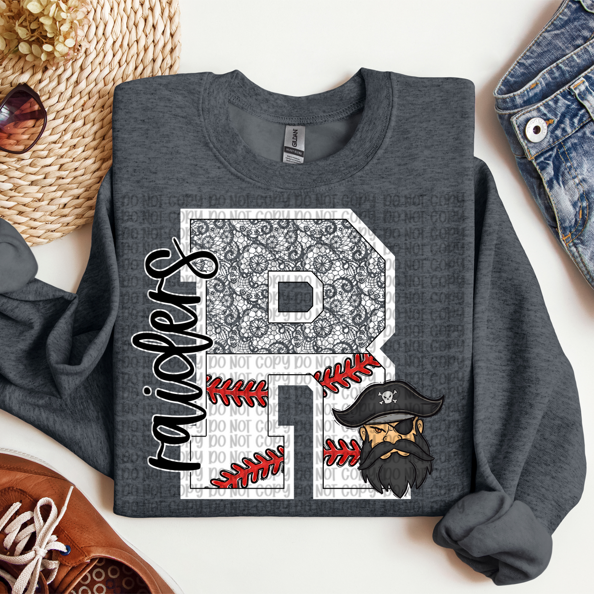 Raiders 2 Baseball and Lace Letter (VP) 102737 DTF transfer