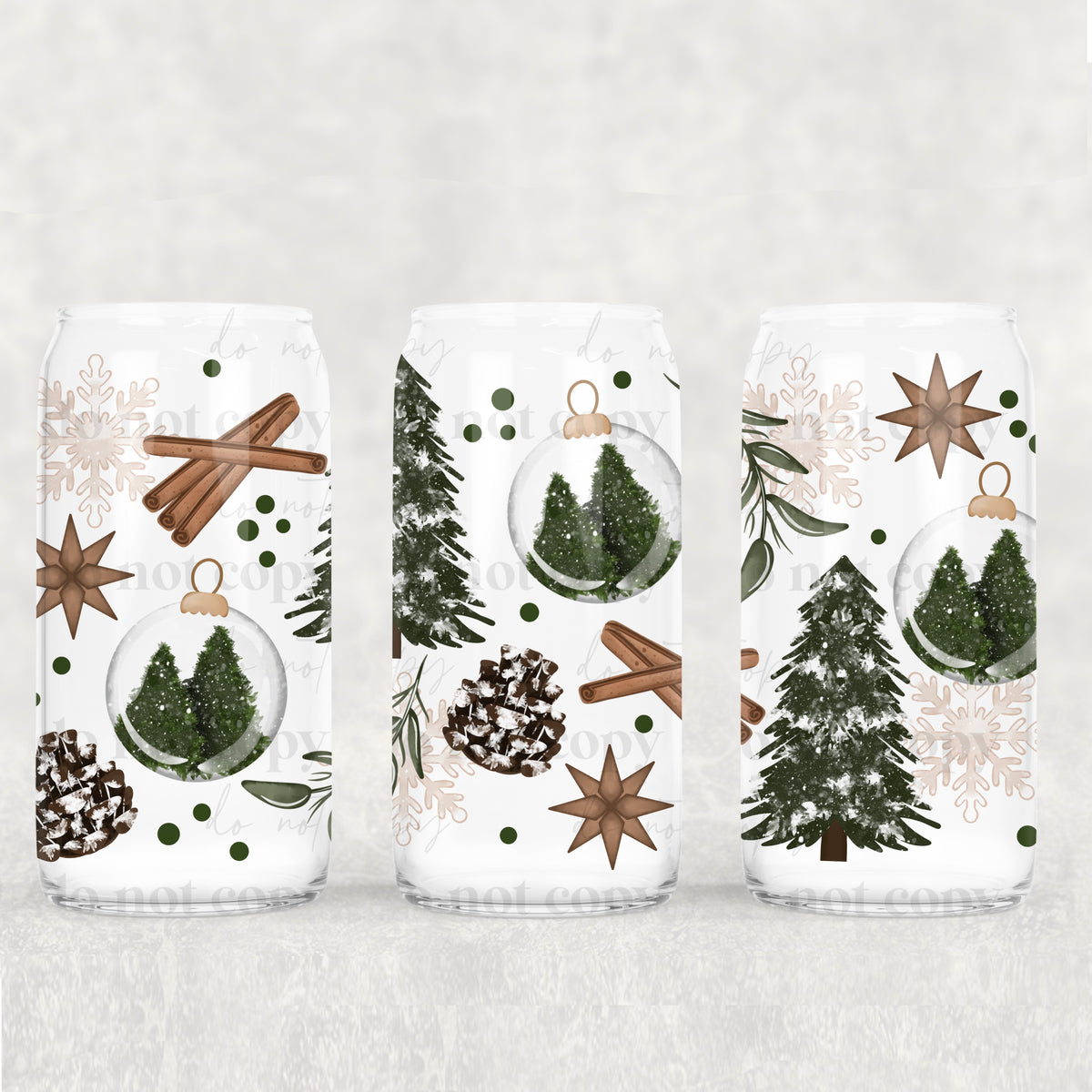 3959 trees in ornaments (CSC) UV DTF WRAP