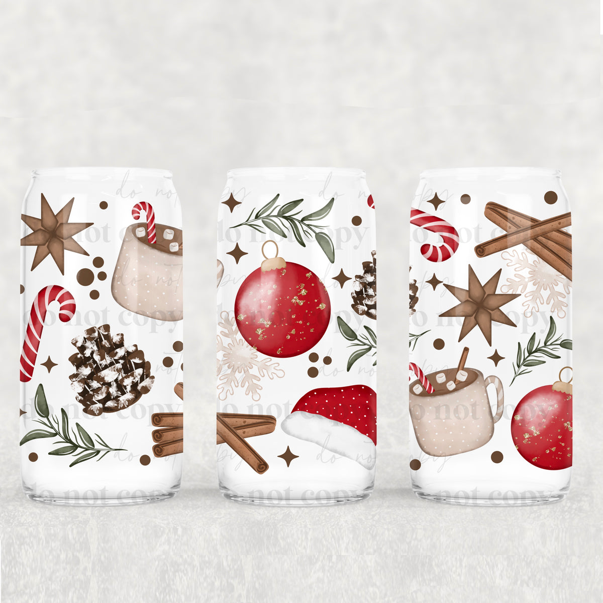 3960 christmas collage red ornaments (CSC) UV DTF WRAP