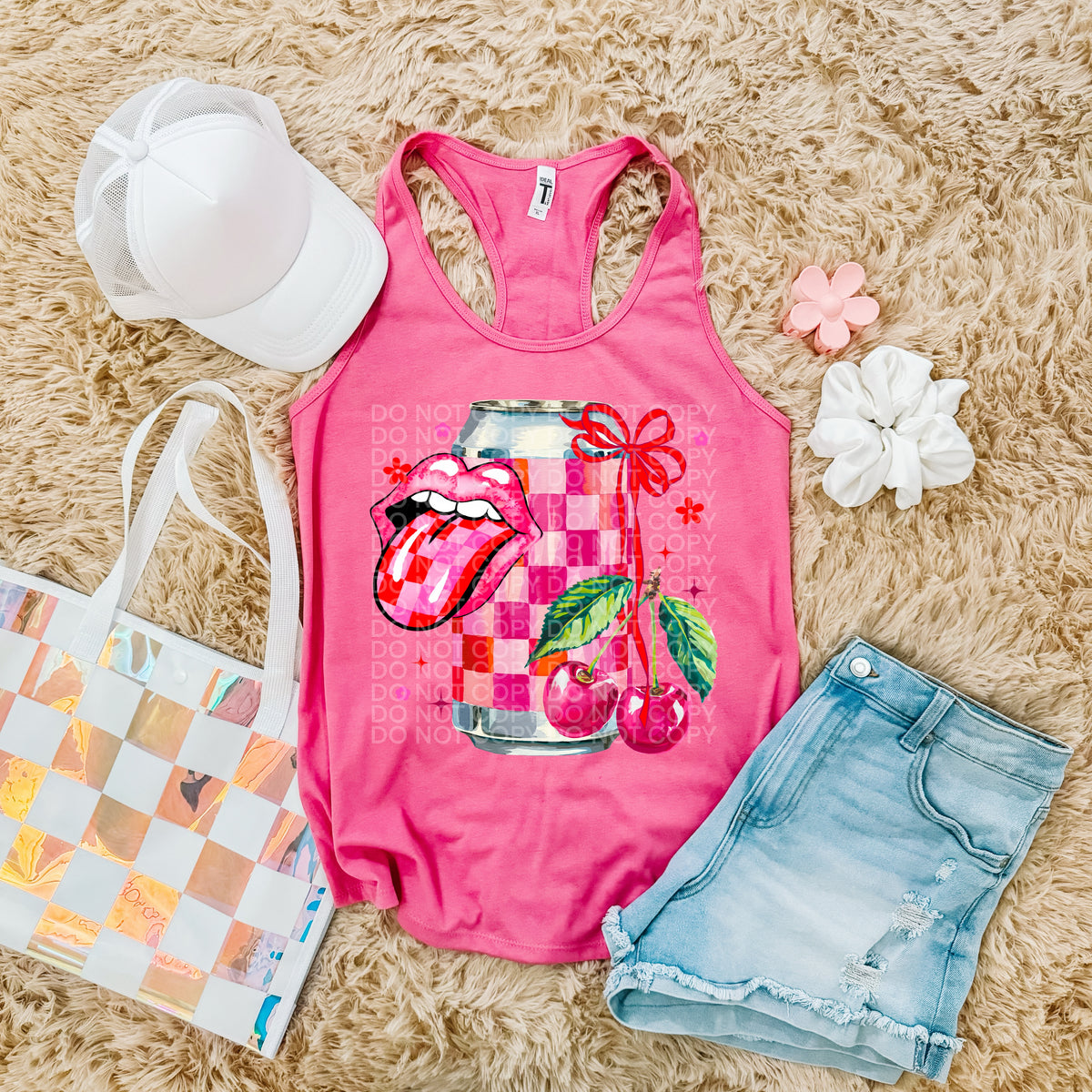 Cherry Checkered can (SCG) 105015 DTF transfer