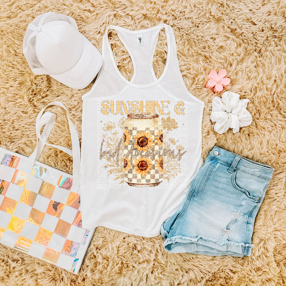 Sunshine & Bad decisions sunflower can (SCG) 105013 DTF transfer