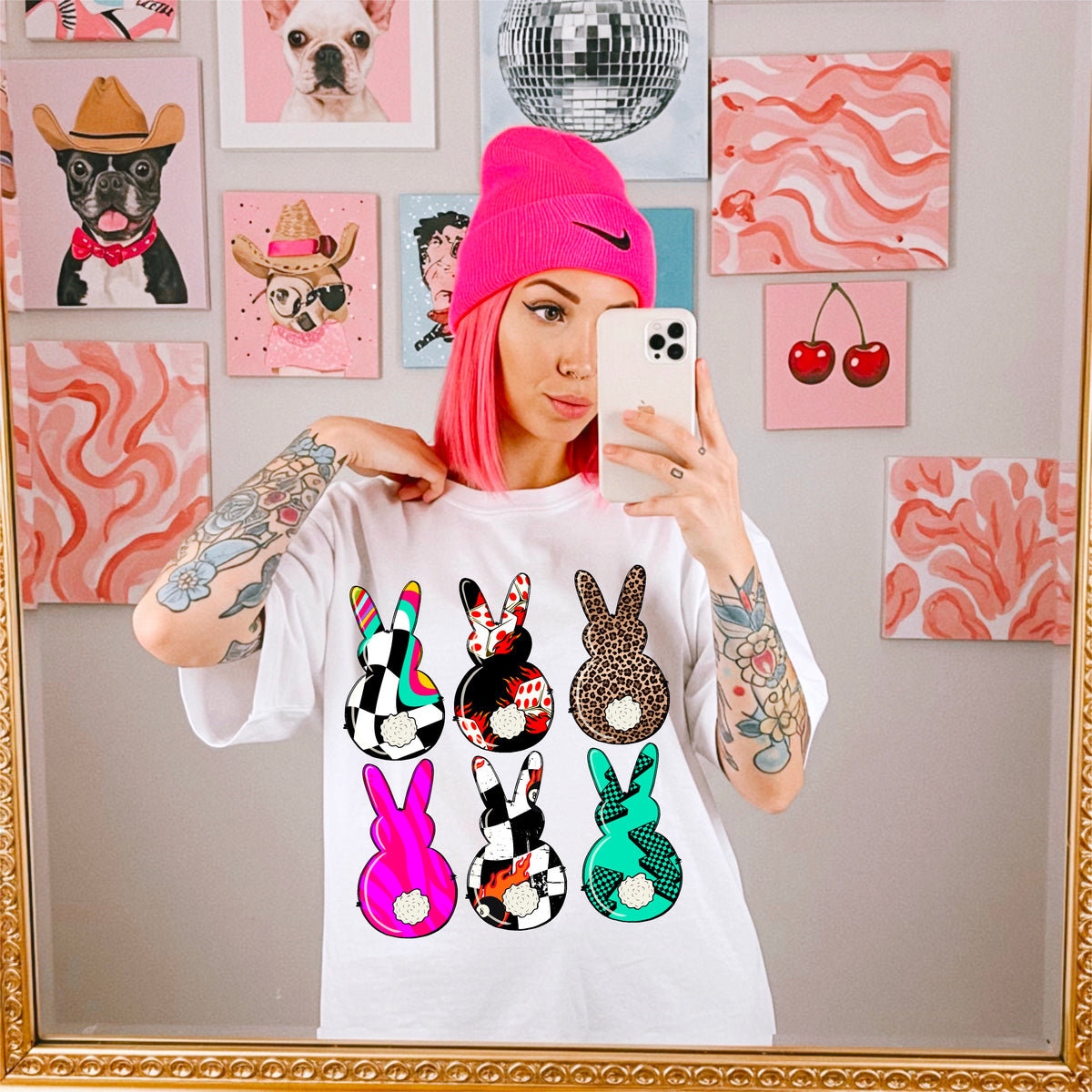 Bunny collage multi color (MMD) DTF transfer