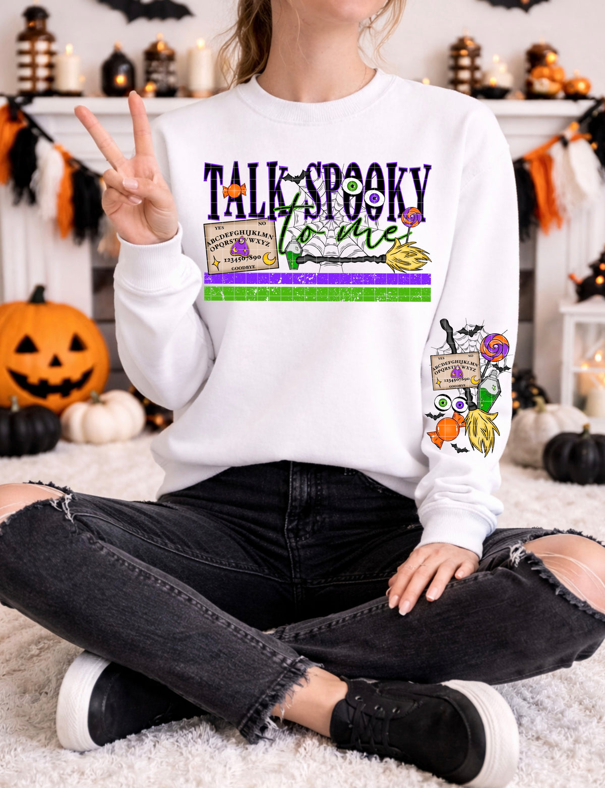 Talk spooky to me SLEEVE Sunday Special DTF transfer