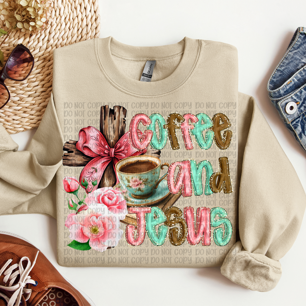 Coffee and Jesus (VP) 102959 DTF transfer