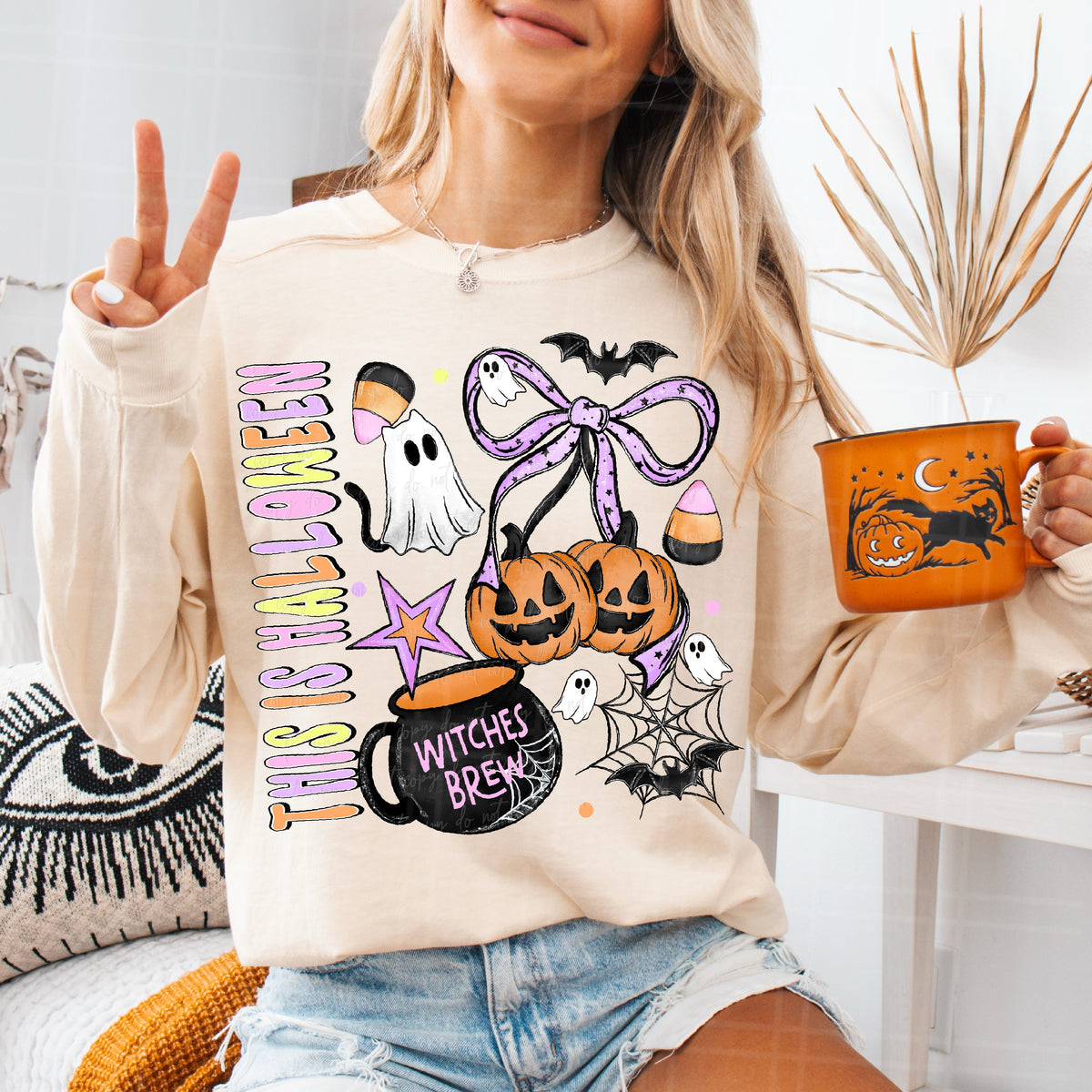 This is halloween pastel Sunday Special DTF transfer