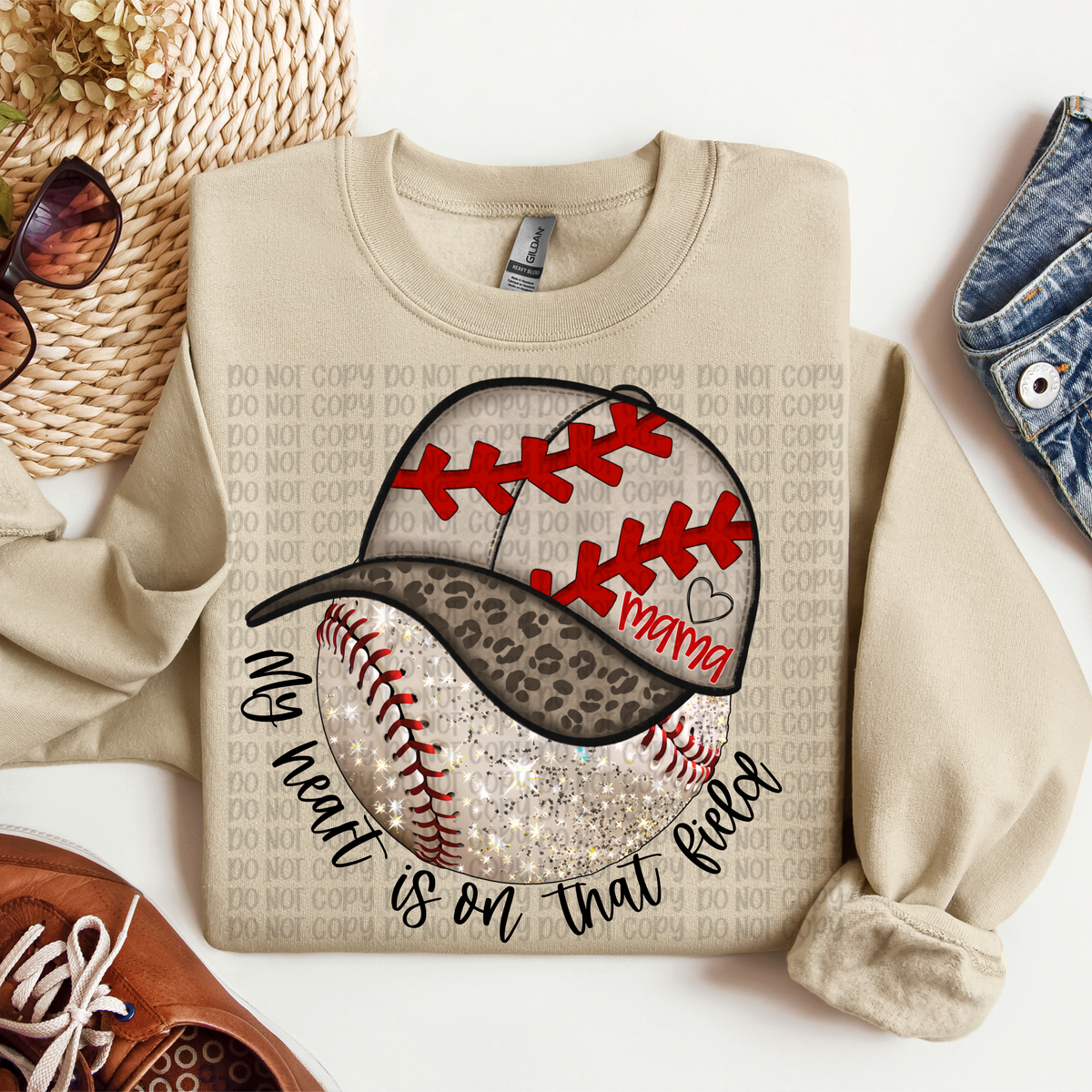 My heart is on the field baseball cap (VP) 102858 DTF transfer