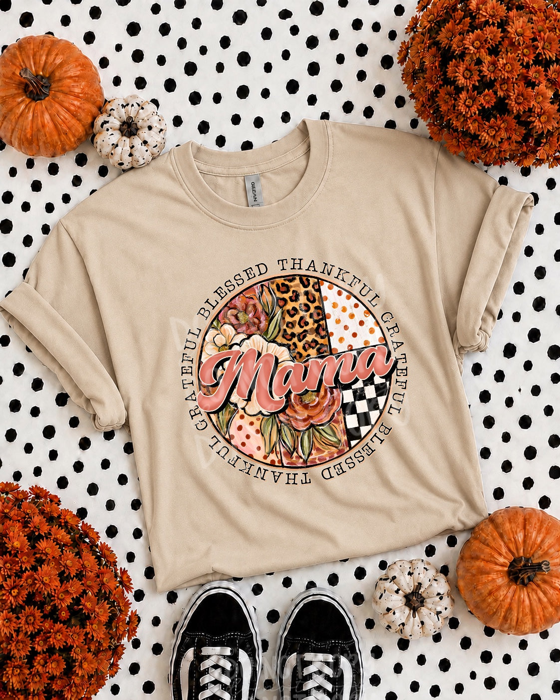 Thankful grateful blessed mama circle (PH) DTF Transfer