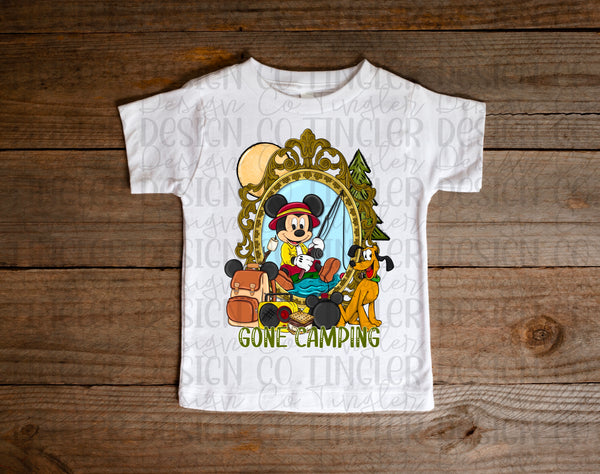Gone camping boy mouse DTF Transfer