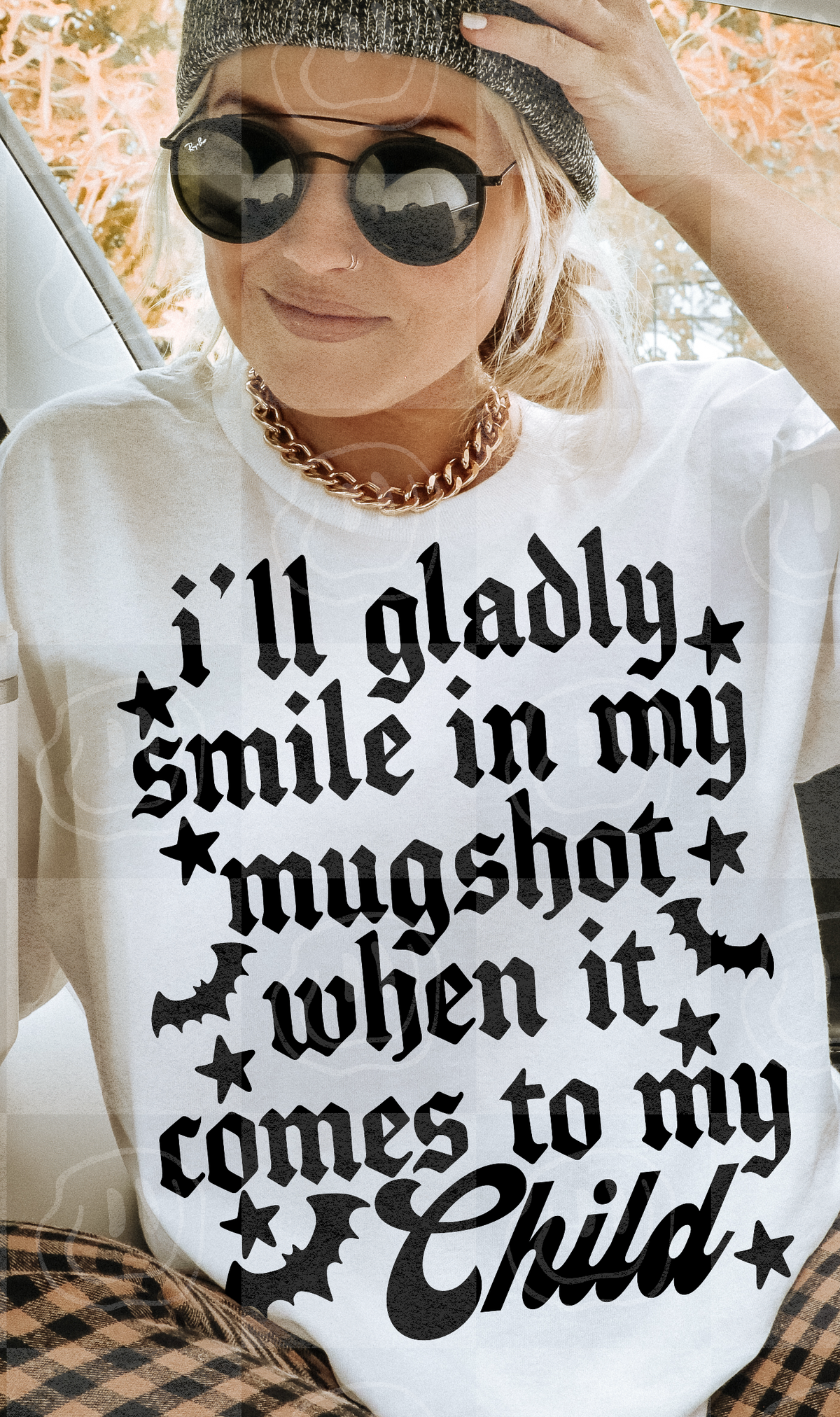 I'll gladly smile in my mugshot when it comes to my CHILD (Unhinged) DTF Transfer