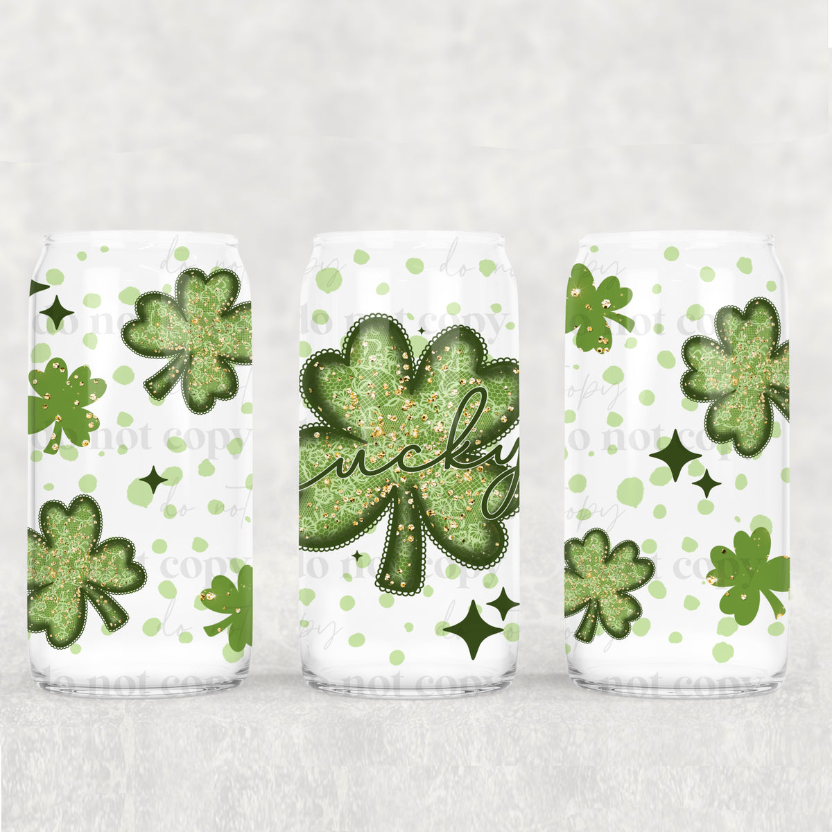 4153 green 4 leaf clover (CSC) UV DTF WRAP