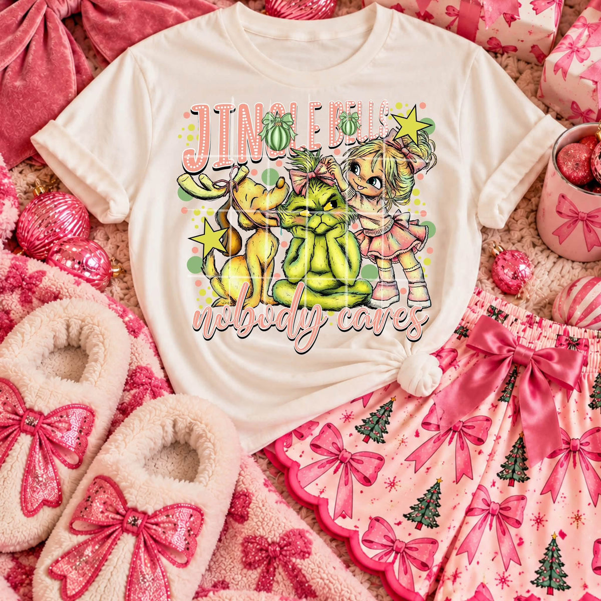 Jingle bells nobody cares gman max and cindy pastel DTF Transfer