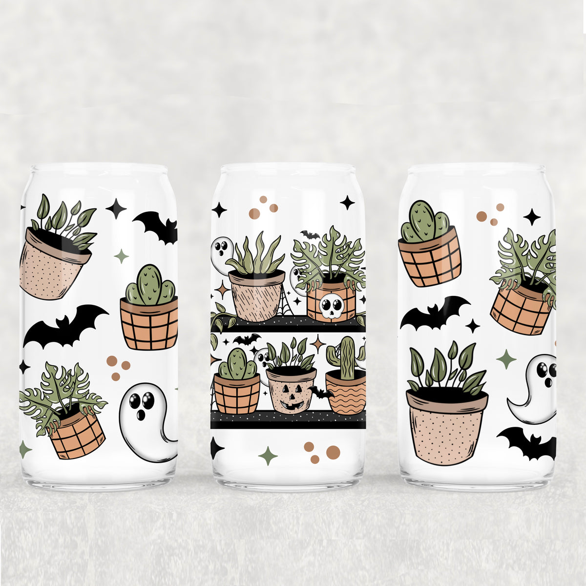 4257 plants on shelves with faces (CSC) UV DTF WRAP