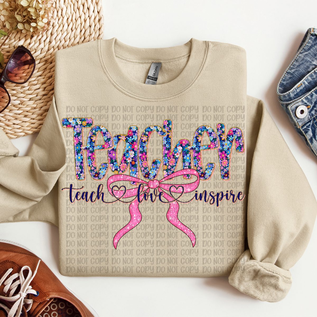 Teacher thankful grateful blessed Floral (VP) 102951 DTF transfer