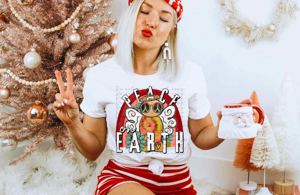 Peace on earth (hippie angel) SLEEVE NOT INCLUDED 10240 DTF TRANSFER
