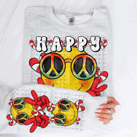 Happy Holidays (peace smiley) SLEEVE NOT INCLUDED 10231 DTF TRANSFER