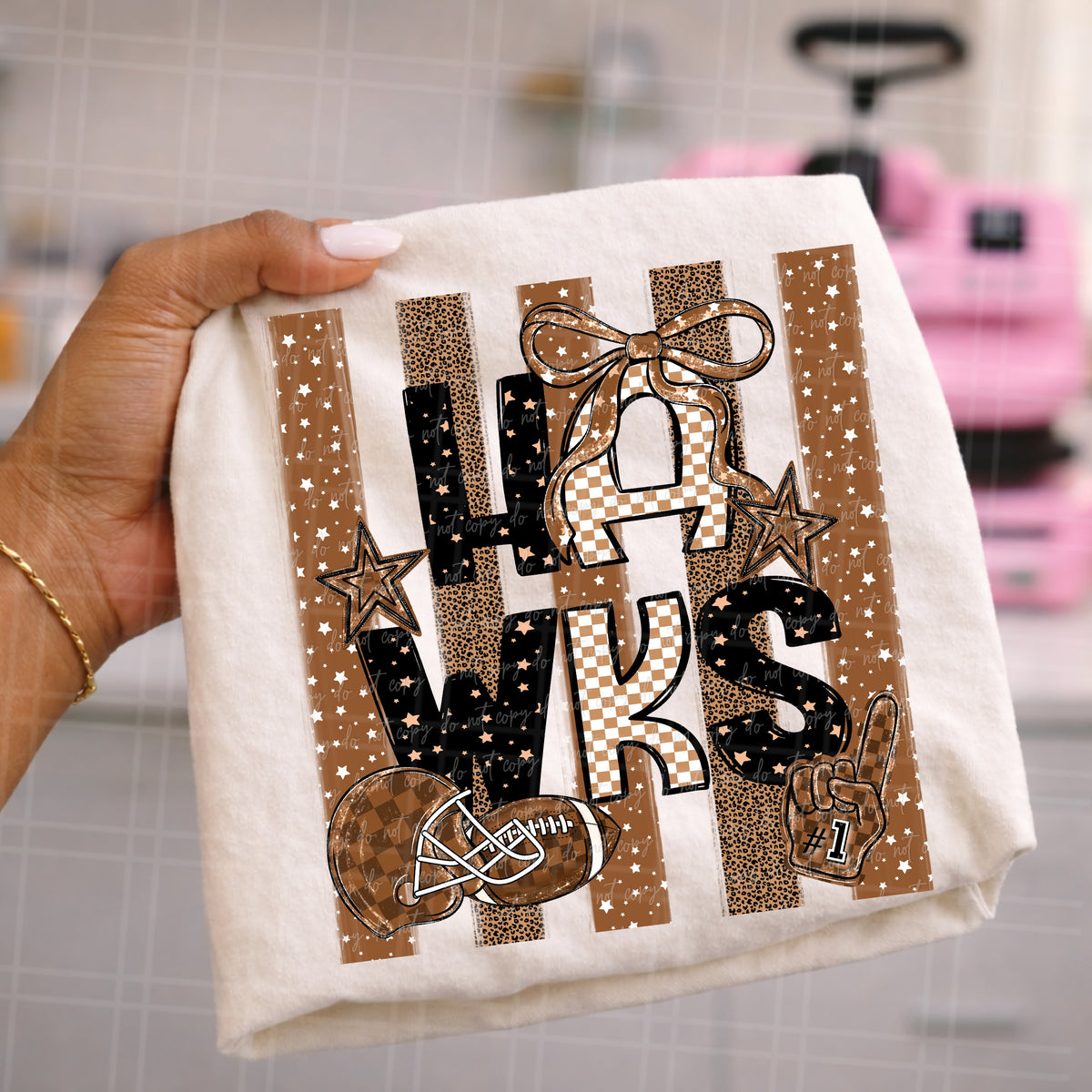 Hawks brown stripes (Virgo) DTF Transfer