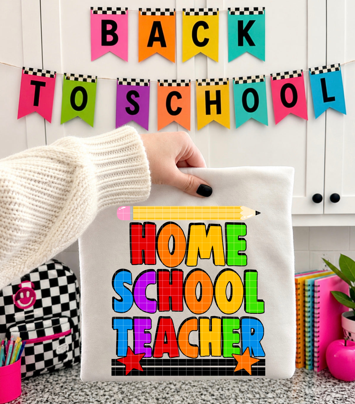 Home school teacher stacked (DD) DTF Transfer